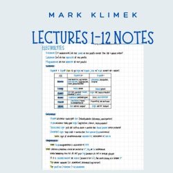 Mark k lecture notes pdf