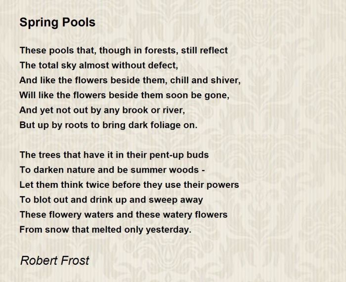 Spring pools by robert frost